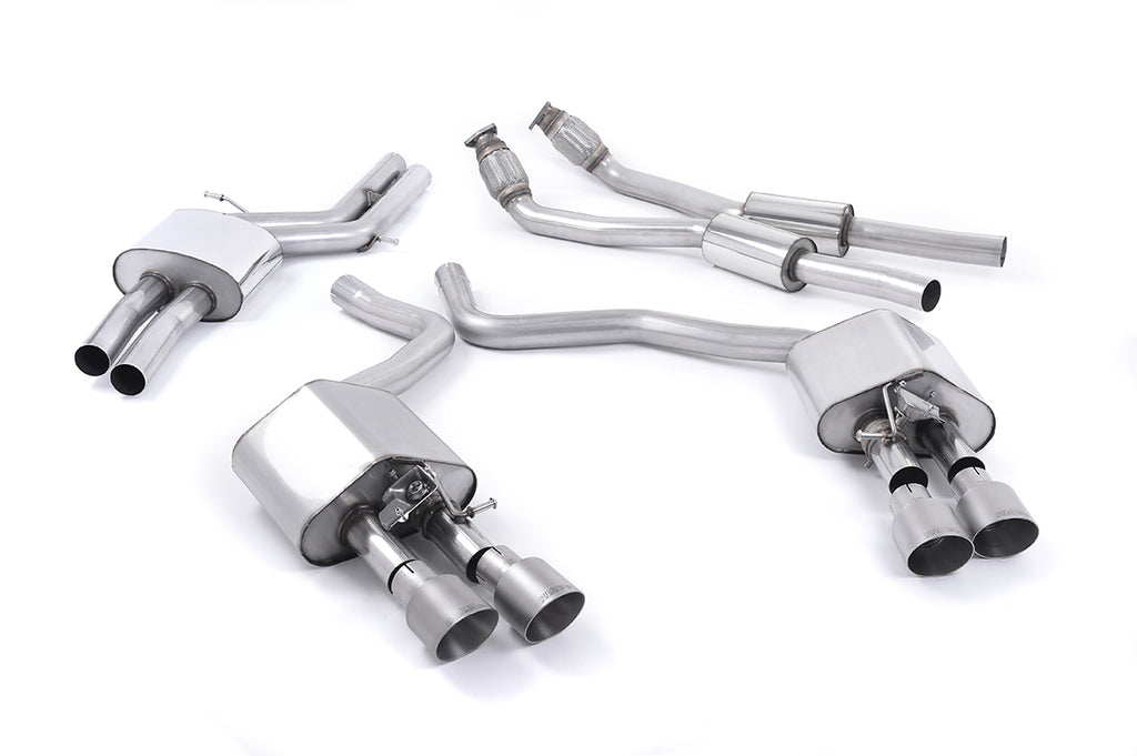Milltek Valved Cat-Back Exhaust for Audi C7 S6 S7, Brushed Titanium Tips