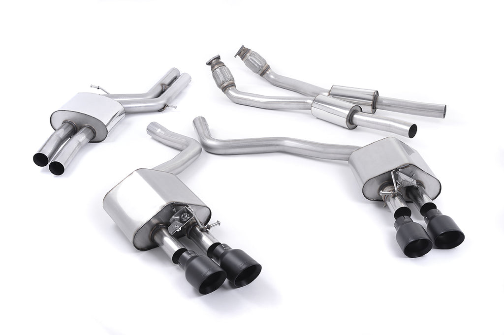 Milltek Valved Cat-Back Exhaust for Audi C7 S6 S7, Cerakote Black Tips