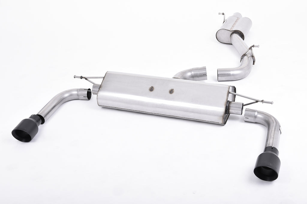 Milltek Resonated Cat-Back Exhaust for Audi A3 8V 2.0 TFSI, Cerakote Black Tips