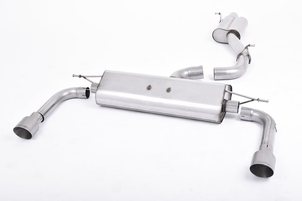 Milltek Resonated Cat-Back Exhaust for Audi A3 8V 2.0 TFSI, Brushed Titanium Tips
