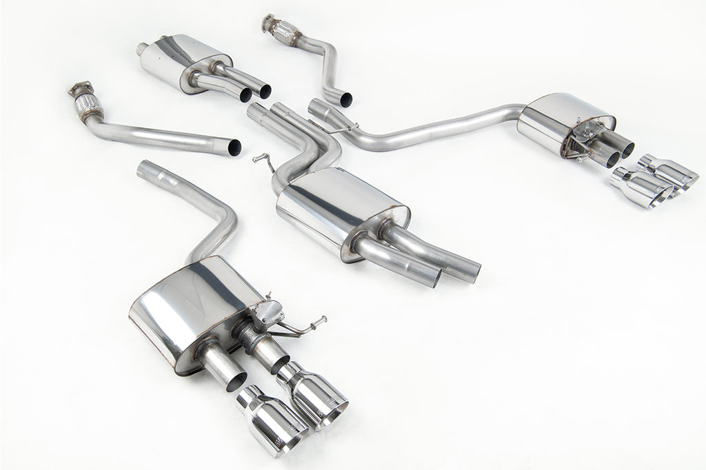 Milltek Resonated Cat-Back Exhaust for Audi 8R SQ5, Polished Tips