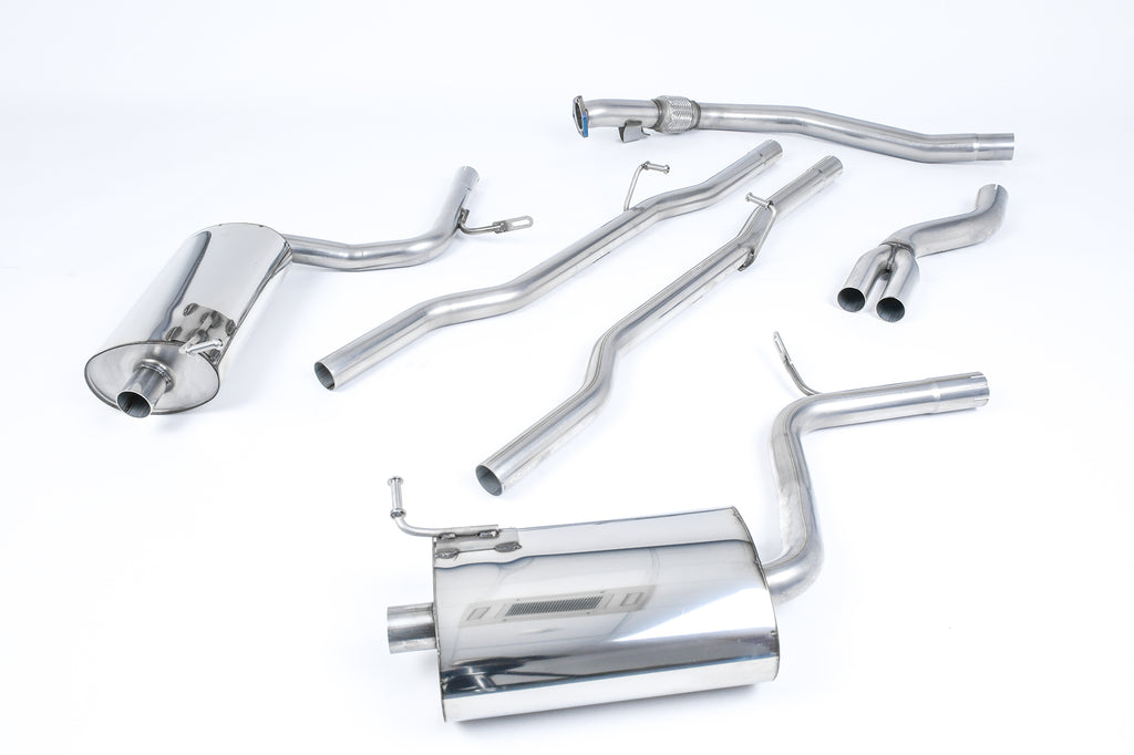 Milltek Non-Resonated Cat-Back Exhaust for Audi B6 A4 1.8T Quattro, 90mm GT Tips (SSXAU511)