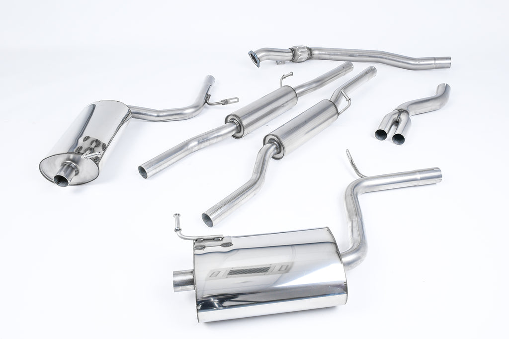 Milltek Resonated Cat-Back Exhaust for Audi B6 A4 1.8T Quattro, 90mm GT Tips (SSXAU512)