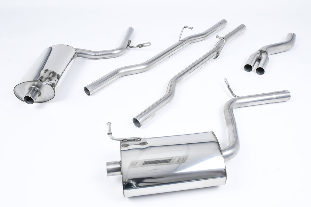 Milltek Non-Resonated Cat-Back Exhaust for Audi B7 A4 2.0 TFSI, GT100 Tips