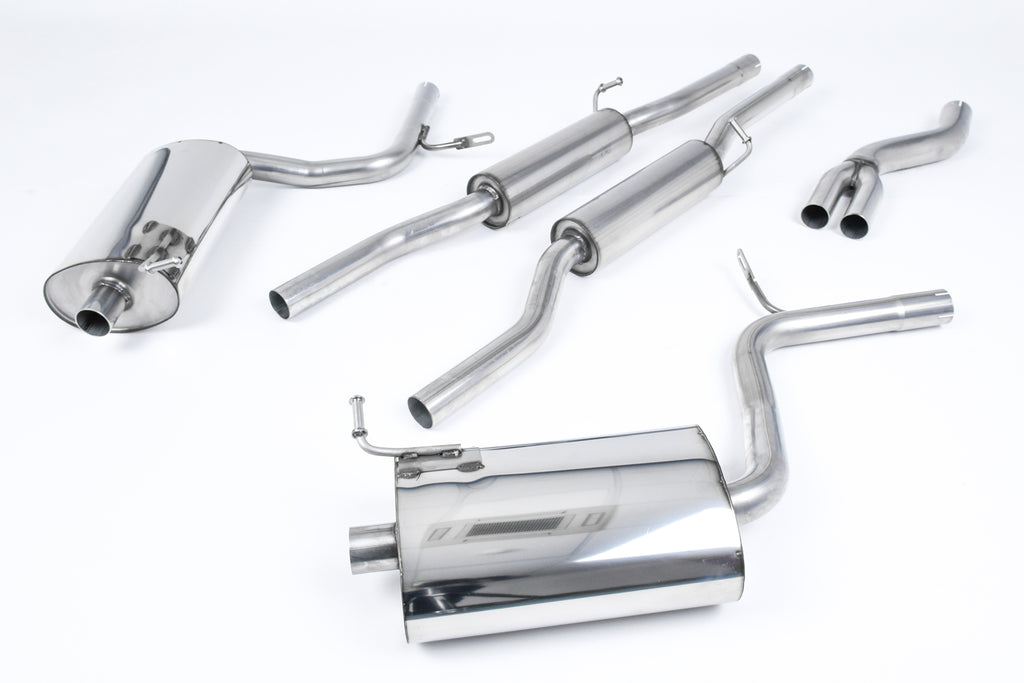 Milltek Resonated Cat-Back Exhaust for Audi B7 A4 2.0 TFSI Quattro, GT100 Tips