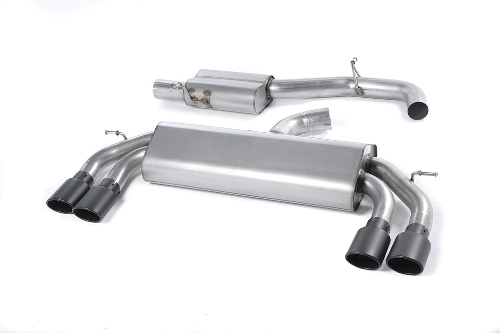 Milltek Resonated Race Cat-Back Exhaust for Audi S3 8V, Cerakote Black Tips