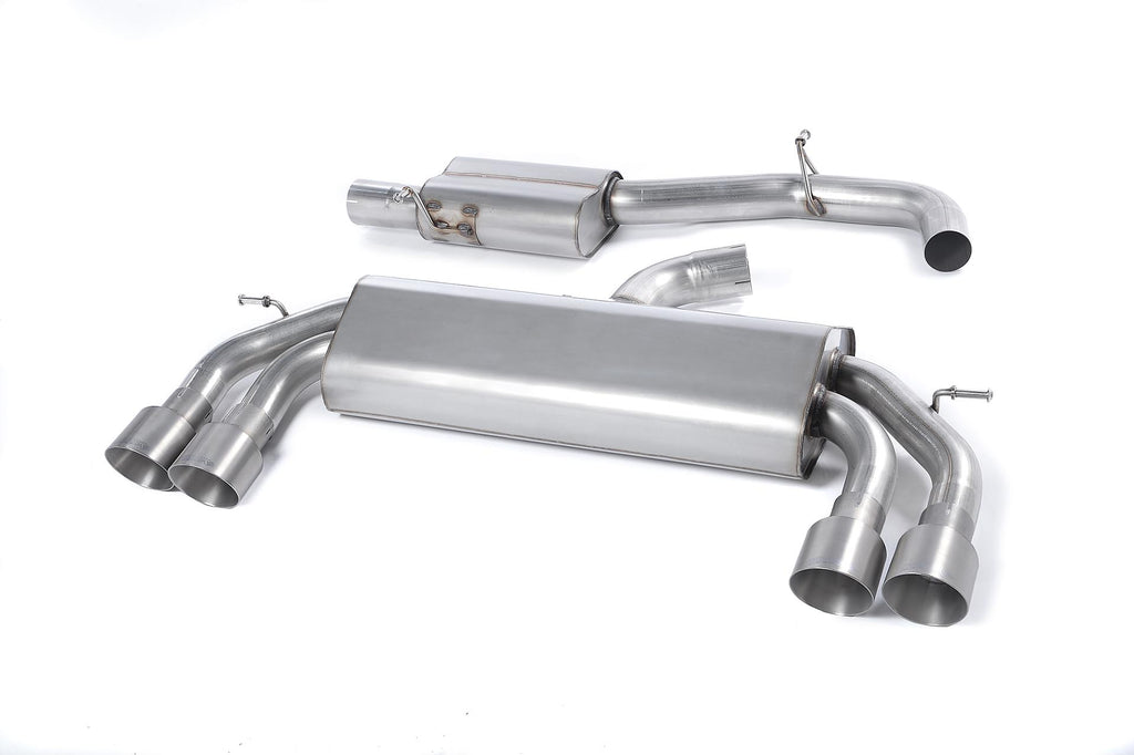 Milltek Resonated Race Cat-Back Exhaust for Audi S3 8V, Brushed Titanium Tips