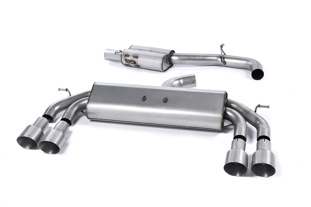 Milltek Resonated Race Cat-Back Exhaust for Audi S3 8V Sportback, Brushed Titanium Tips