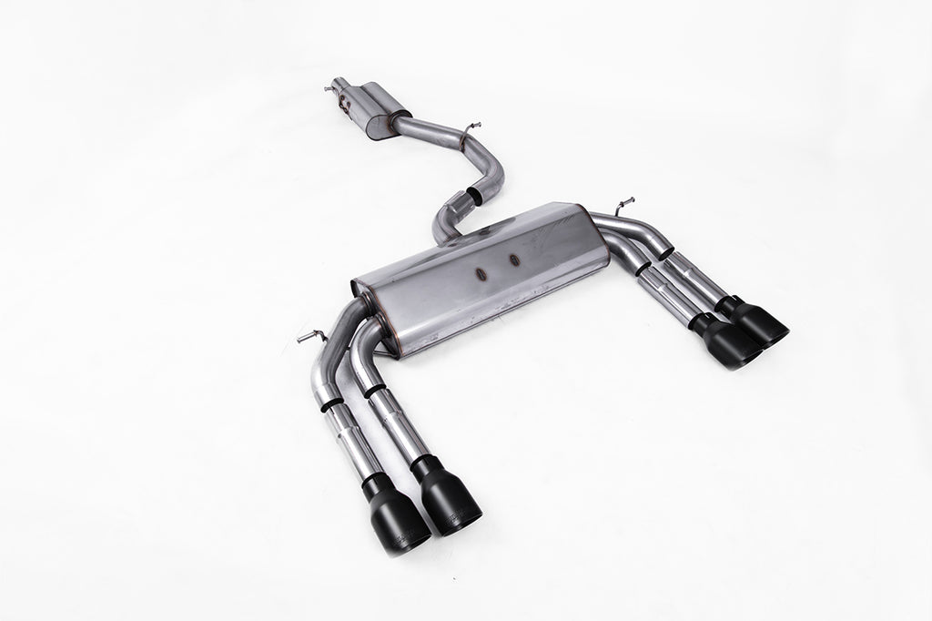 Milltek Resonated Race Cat-Back Exhaust for Audi 8V S3, Cerakote Black Tips