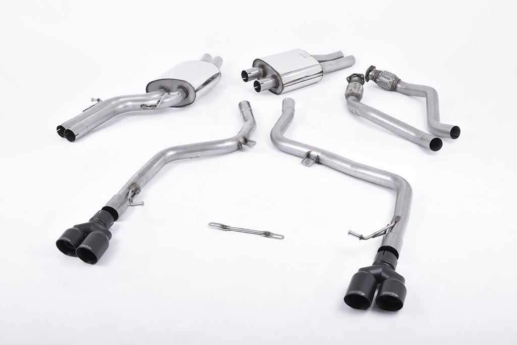 Milltek Race Cat-Back Exhaust for Audi B8 S4 V6, Cerakote Black Tips for Audi S5
