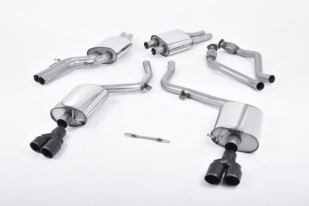 Milltek Resonated Cat-Back Exhaust for Audi B8 S5 3.0 TFSI, Cerakote Black Tips (SSXAU558)