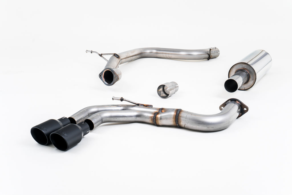 Milltek Resonated Cat-Back Exhaust for Audi A3 2.0 TDI MQB, Cerakote Black Tips