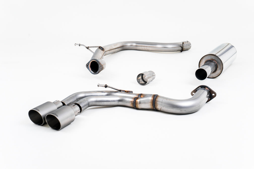 Milltek Resonated Cat-Back Exhaust for Audi A3 MQB 2.0 TDI, Brushed Titanium Tips