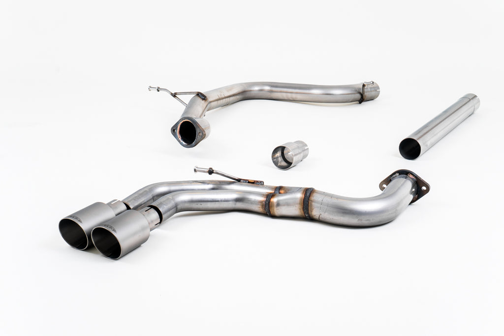 Milltek Non-Resonated Cat-Back Exhaust for Audi A3 MQB 2.0 TDI, Brushed Titanium Tips