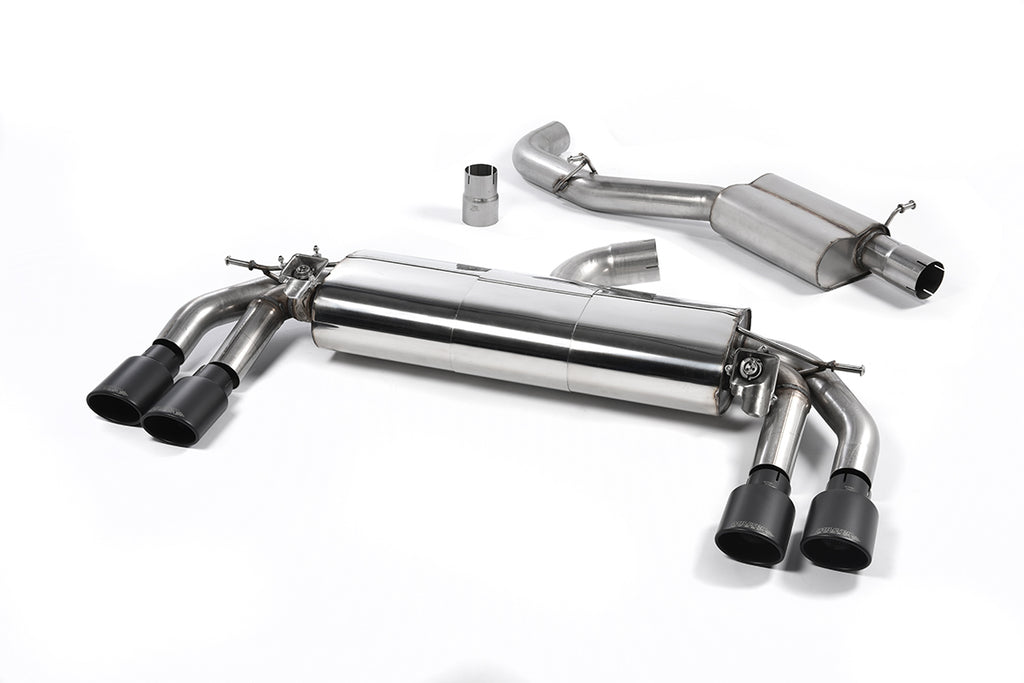 Milltek Resonated Cat-Back Exhaust for Audi MK3 TTS, Cerakote Black Tips