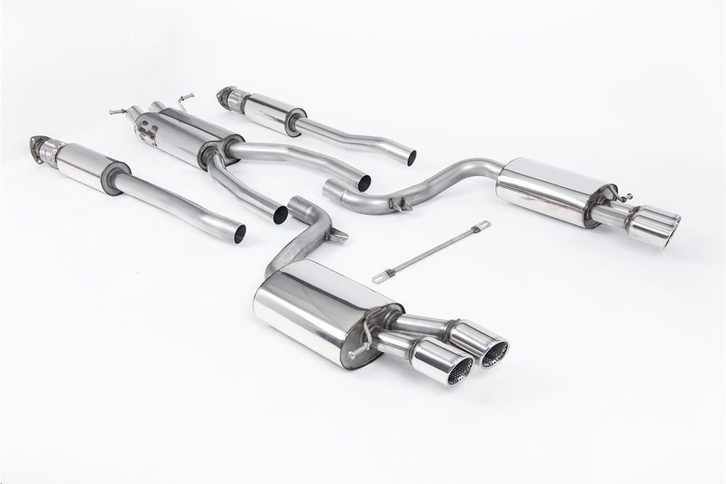 Milltek Resonated Cat-Back Exhaust for Audi C6 S6 V10, Polished Tips