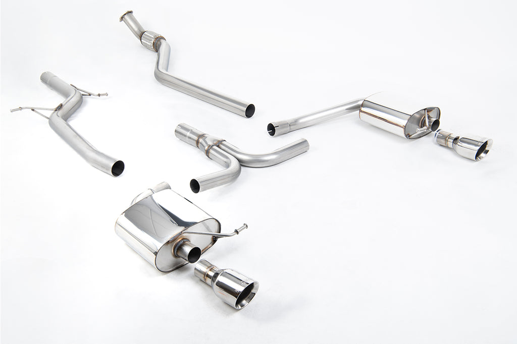 Milltek Non-Resonated Cat-Back Exhaust for Audi B8 A4 2.0 TFSI, Polished Tips