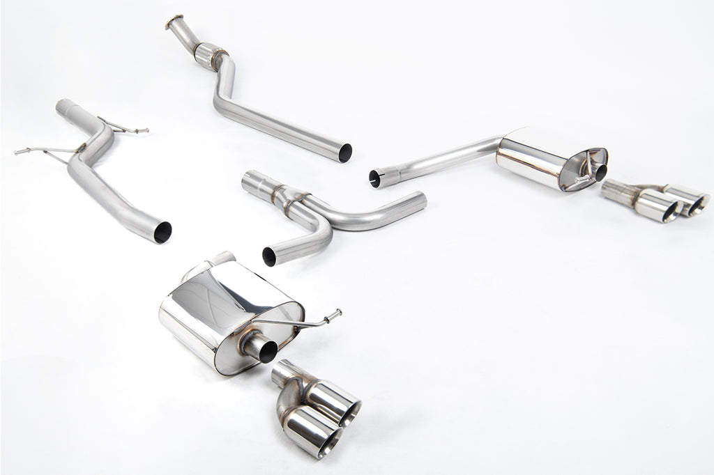 Milltek Non-Resonated Cat-Back Exhaust for Audi B8 A4 2.0 TFSI, Polished Tips (SSXAU627)