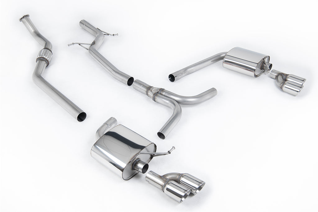 Milltek Non-Resonated Cat-Back Exhaust for Audi B8 A4 2.0 TFSI, Polished Tips (SSXAU630)