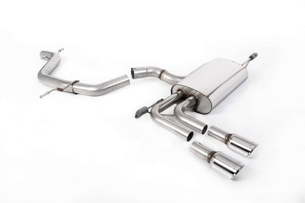 Milltek Non-Resonated Cat-Back Exhaust for Audi A3 8P 2.0T FSI, GT-80 Polished Tips