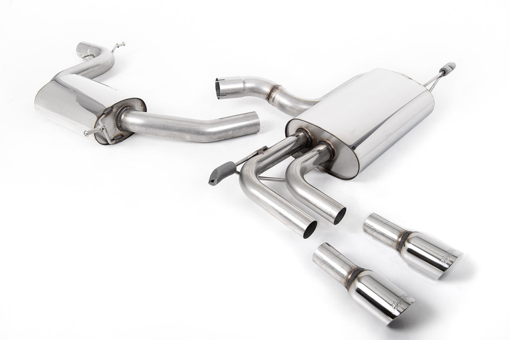 Milltek Resonated Cat-Back Exhaust for Audi A3 8P 2.0T FSI, GT-80 Polished Tips