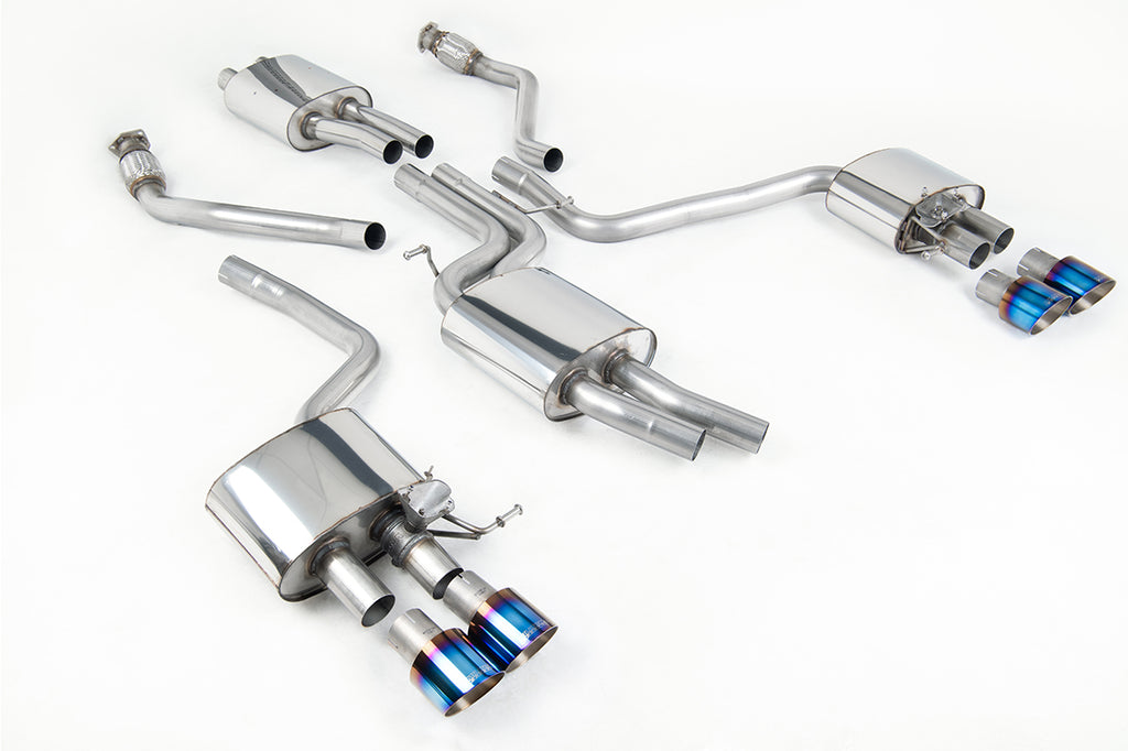 Milltek Resonated Cat-Back Exhaust for Audi 8R SQ5, Burnt Titanium Tips