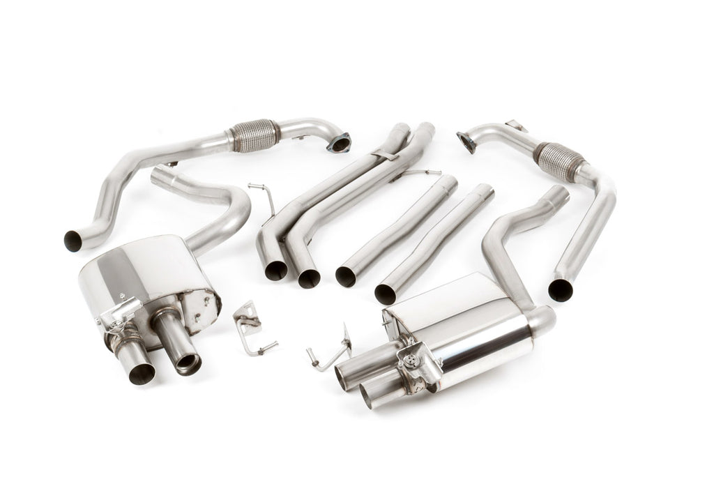 Milltek Non-Resonated Cat-Back Exhaust for Audi B9 S5, Brushed Titanium Tips