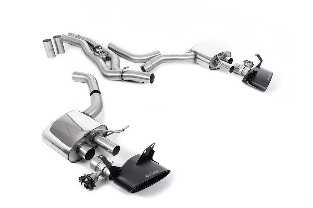 Milltek 80mm Non-Resonated Cat-Back Exhaust for Audi RS6 RS7 C8, Cerakote Black Tips
