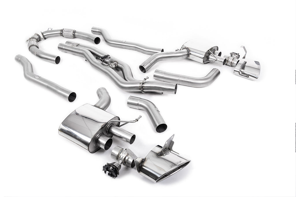 Milltek Non-Resonated 80mm OPF/GPF-Back Exhaust for Audi C8 RS6 RS7 Bolt-On, Polished Tips