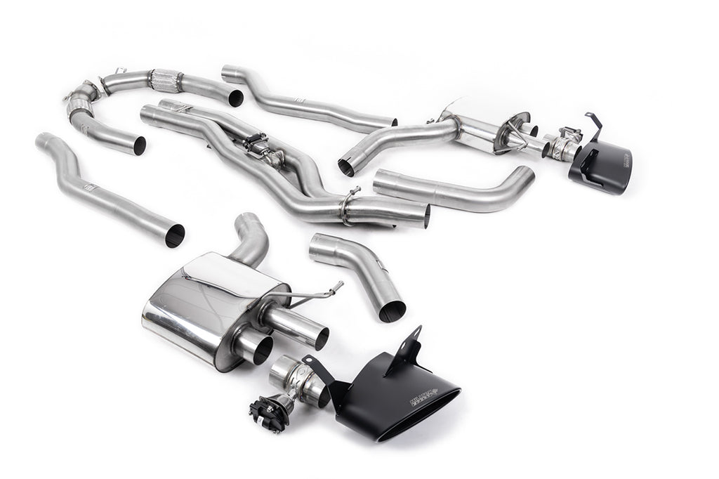 Milltek Non-Resonated 80mm OPF/GPF-Back Exhaust for Audi C8 RS6 RS7 Bolt-On, Cerakote Black Tips