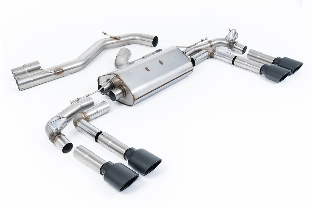 Milltek 80mm Road+ Cat-Back Exhaust for Audi S3 8Y, Cerakote Black Tips (SSXAU937)