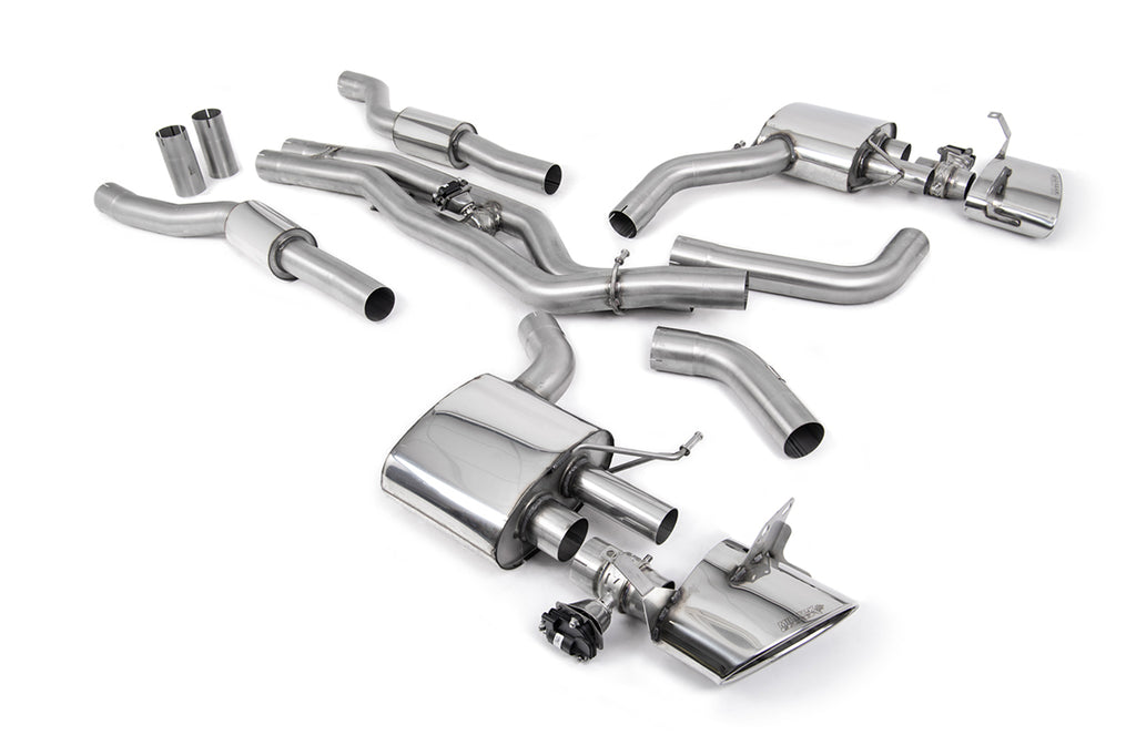 Milltek Resonated 80mm Cat-Back Exhaust for Audi RS6 RS7 C8 Cut-In Fit, Polished Tips