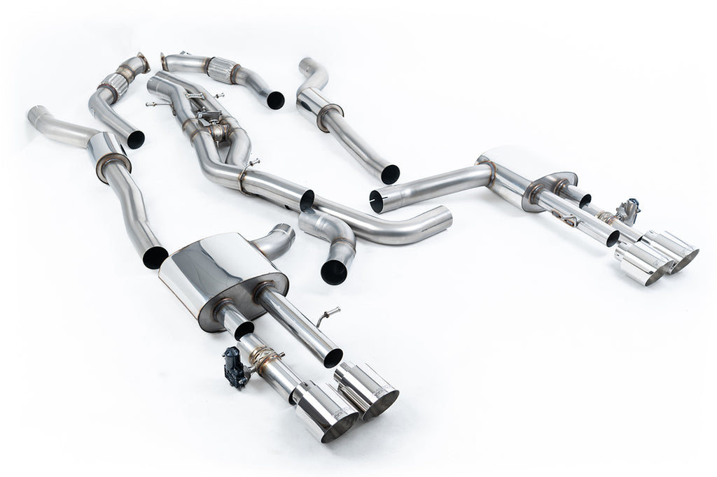 Milltek 80mm Resonated OPF-Back Exhaust for Audi D5 S8, Polished Tips