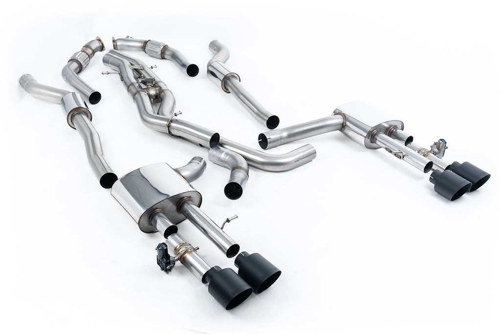 Milltek 80mm Resonated OPF-Back Exhaust for Audi D5 S8, Cerakote Black Tips