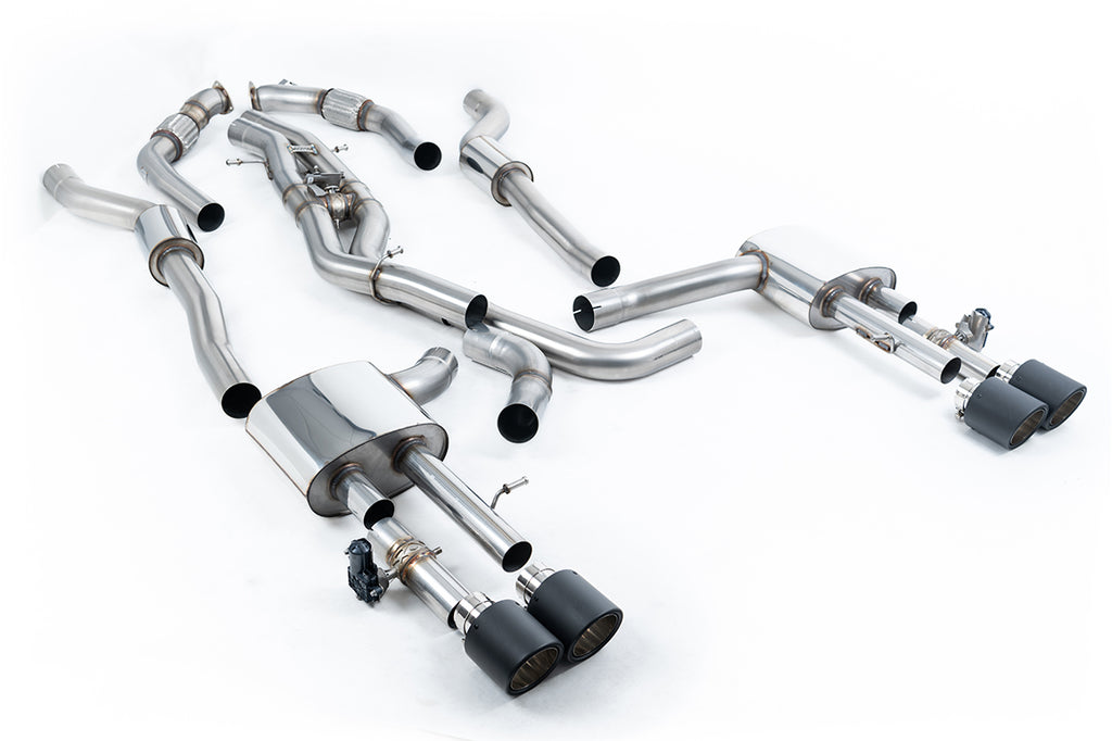 Milltek 80mm Resonated OPF-Back Exhaust for Audi D5 S8, Carbon Fibre Tips