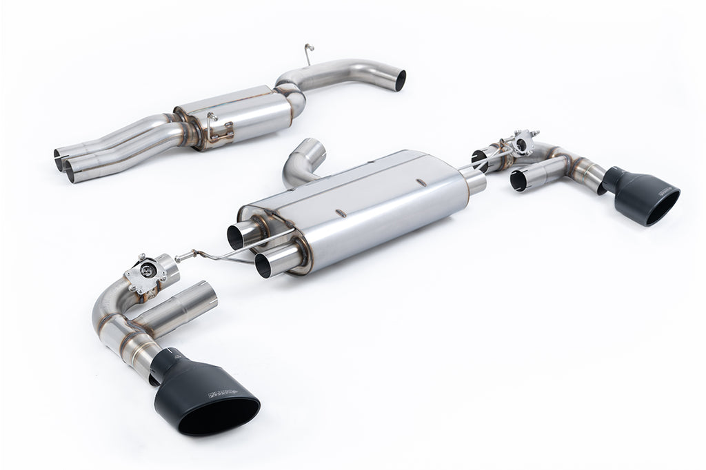 Milltek 80mm Resonated Cat-Back Exhaust for Audi MK3 TTRS, Cerakote Black Tips