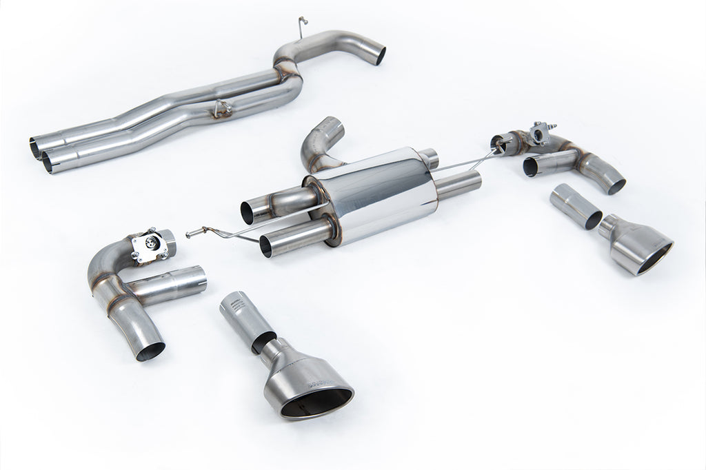 Milltek 80MM Race Non-Resonated Cat-Back for Audi 8V RS3, Brushed Titanium Tips