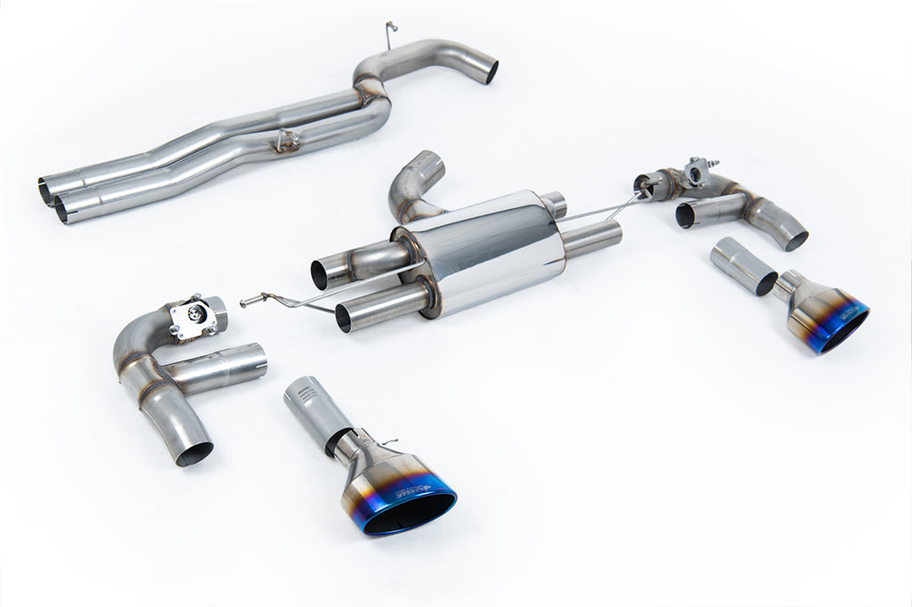 Milltek 80MM Race Non-Resonated Cat-Back for Audi 8V RS3, Burnt Titanium Tips