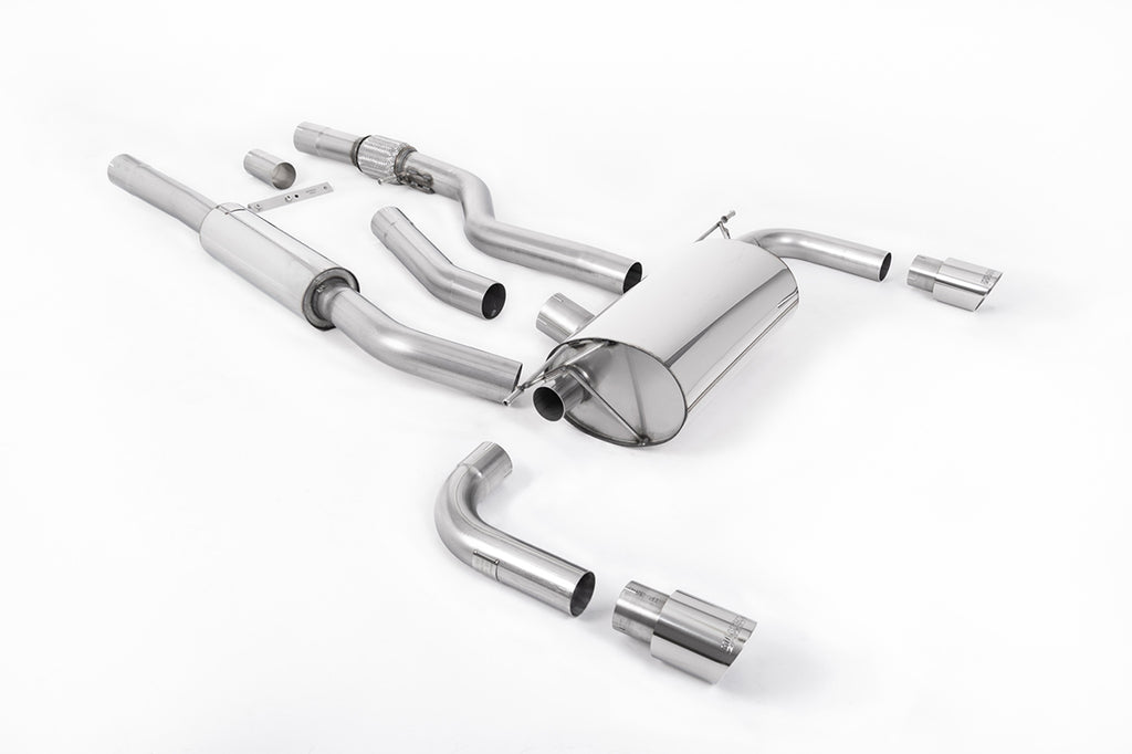 Milltek Resonated Cat-Back Exhaust for BMW 4 Series F32 435i-Style Dual Outlet, Polished Tips