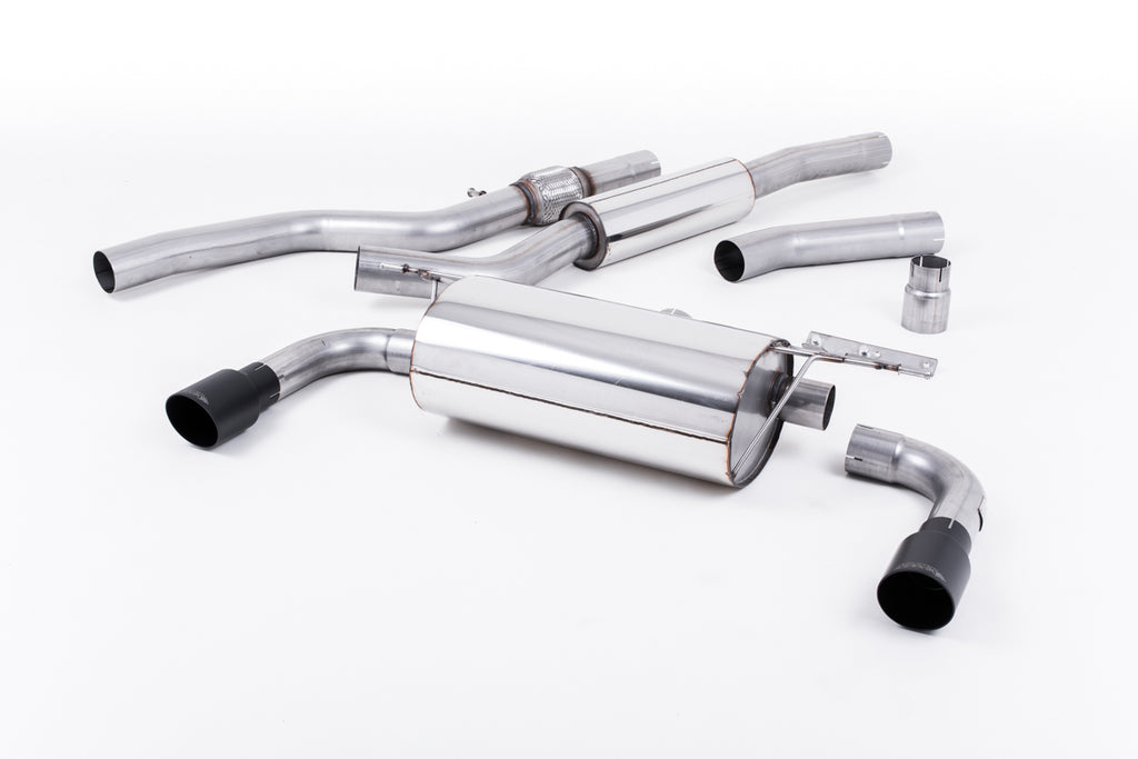 Milltek Resonated Cat-Back Exhaust for BMW 4 Series F32 435i-Style Dual Outlet, Cerakote Black Tips