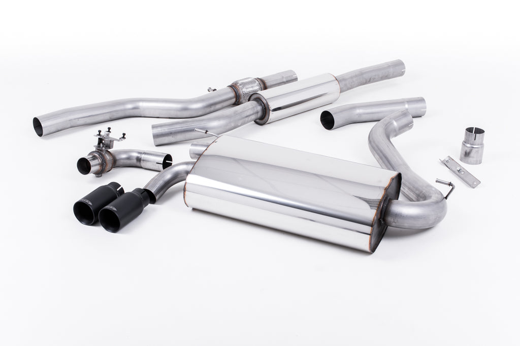 Milltek Non-Resonated Cat-Back Exhaust for BMW 4 Series F32 428i Auto OE-Style Twin Outlet, Cerakote Black Tips