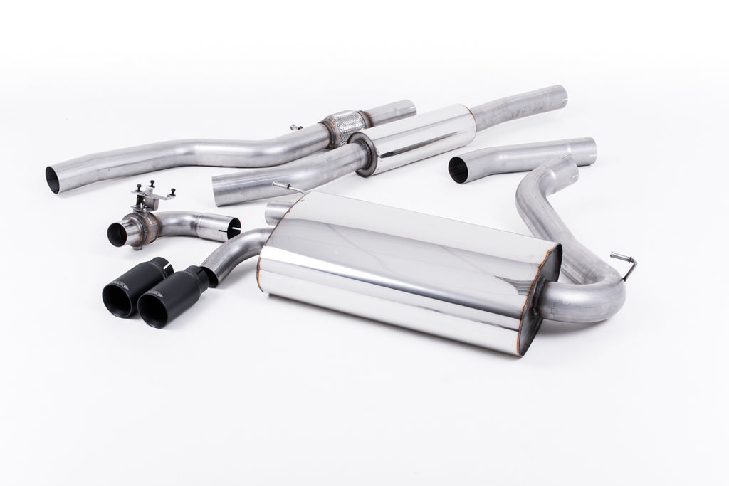 Milltek Resonated Cat-Back Exhaust for BMW 4 Series F32 428i Auto OE-Style Twin Outlet, Cerakote Black Tips