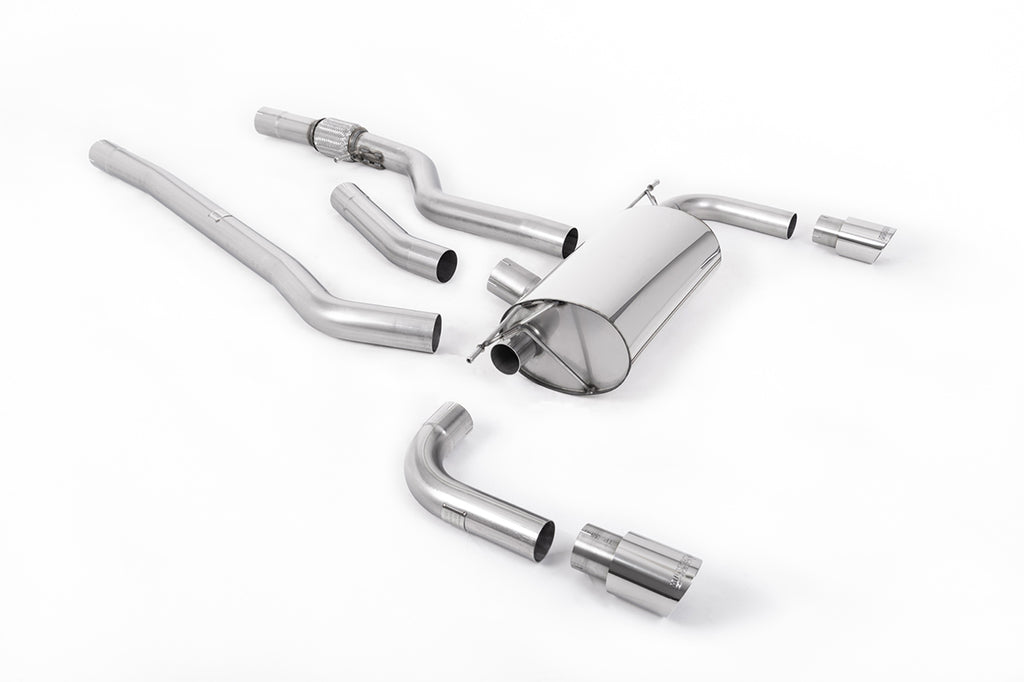 Milltek Non-Resonated Cat-Back Exhaust for BMW 4 Series F32 428i Auto 435i-Style Dual Outlet, Polished Tips
