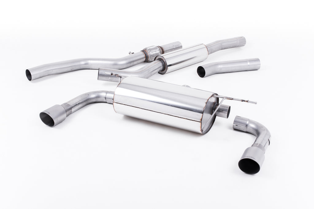 Milltek Resonated Cat-Back Exhaust for BMW 4 Series F32 428i Auto 435i-Style Dual Outlet, Brushed Titanium Tips