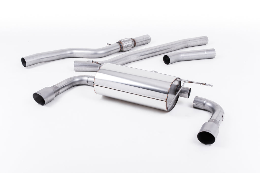 Milltek Non-Resonated Cat-Back Exhaust for BMW 4 Series F32 428i Auto 435i-Style Dual Outlet, Brushed Titanium Tips