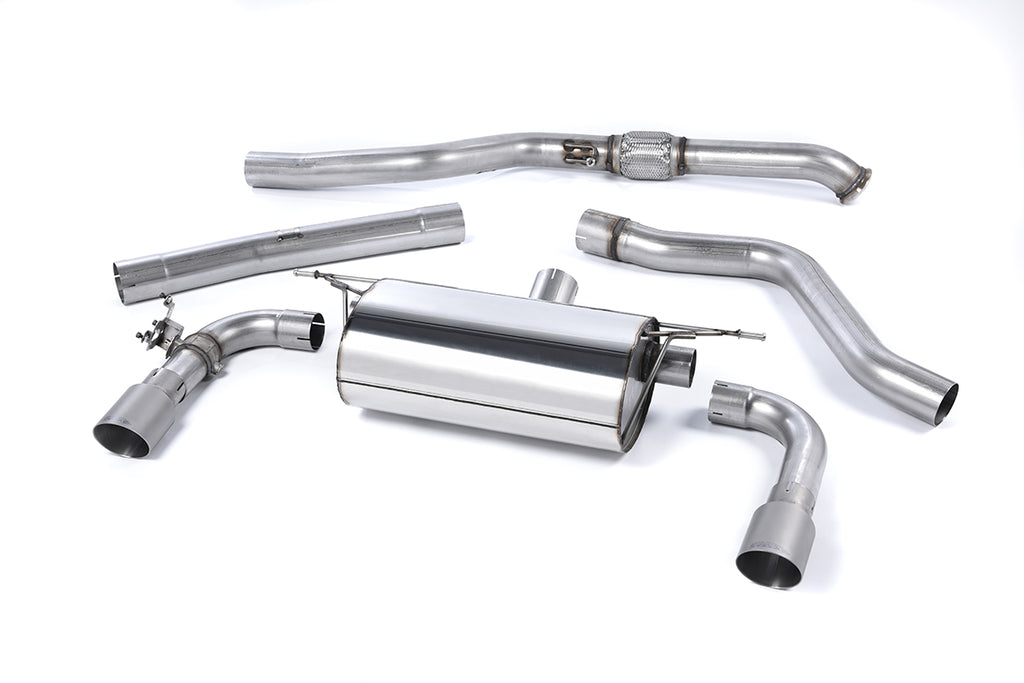 Milltek Non-Resonated Race Cat-Back Exhaust for BMW F22 M235i, Brushed Titanium Tips