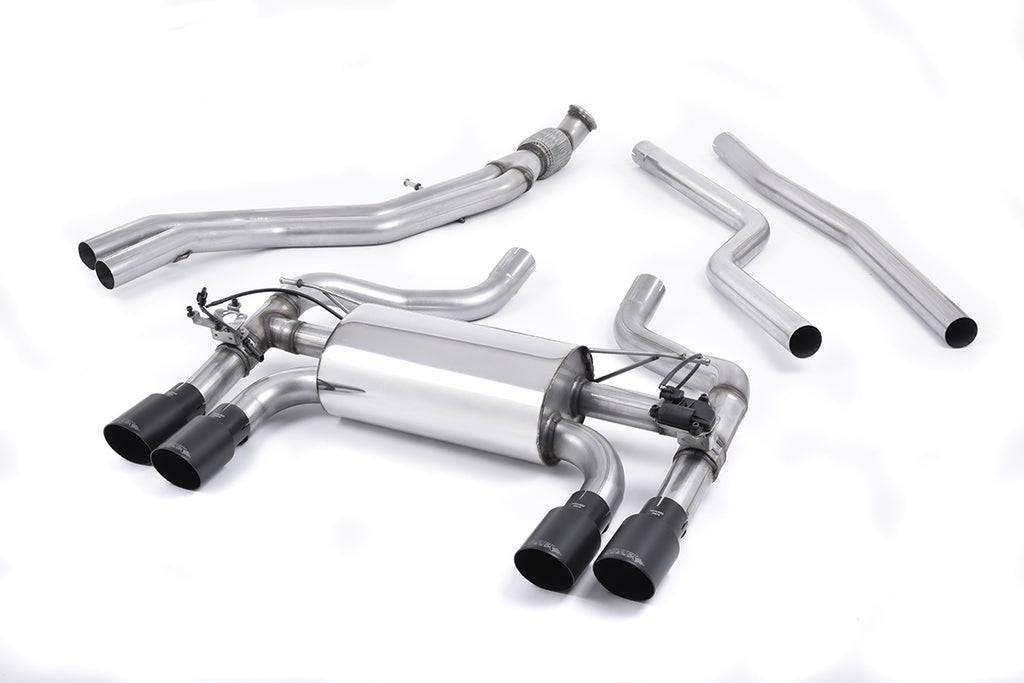 Milltek Valved Cat-Back Exhaust for BMW F87 M2, Cerakote Black Tips