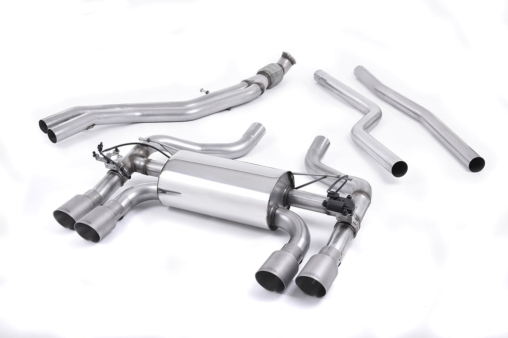 Milltek Valved Cat-Back Exhaust for BMW F87 M2, Brushed Titanium Tips