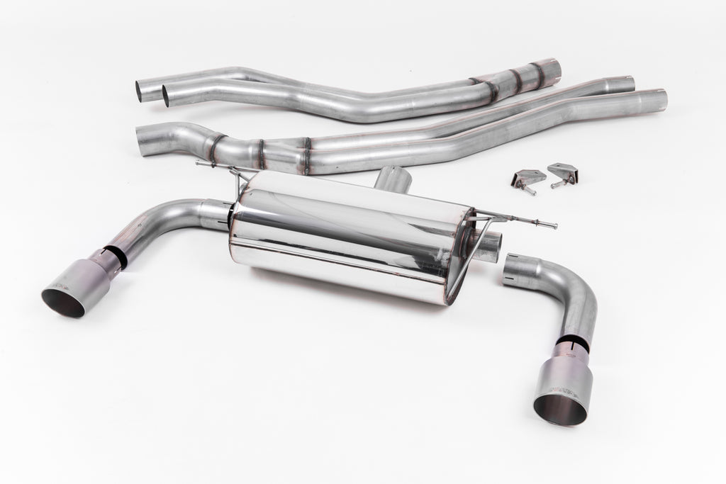 Milltek Resonated Cat-Back Exhaust for BMW 2 Series M240i Coupe (F22 LCI), Brushed Titanium Tips