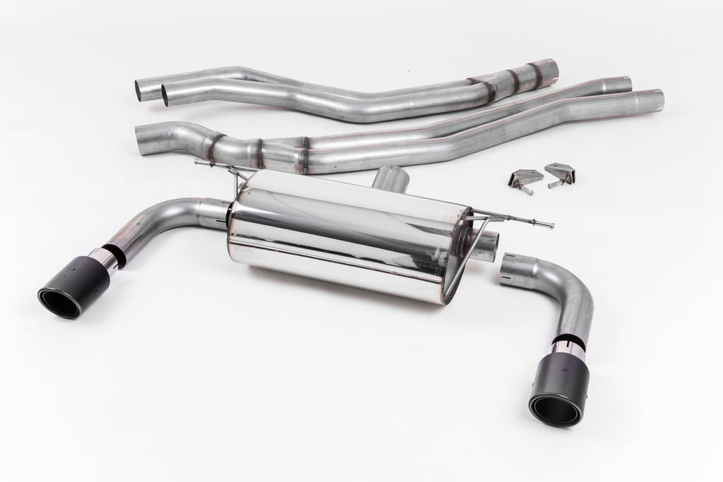 Milltek Resonated Cat-Back Exhaust for BMW 2 Series M240i Coupe (F22 LCI), Carbon Fibre Tips